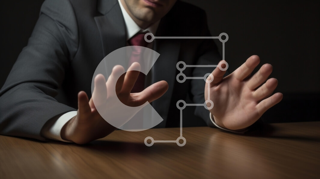 Intra Συλλεκτικό Ξύλινο Παζλ Plywood  4mm - Επιχειρηματίας που χειρονομεί σε μια συνάντηση Σε Ξύλινο Κουτί - Διαστάσεις Puzzle: 10x10 cm – 25 κομμάτια