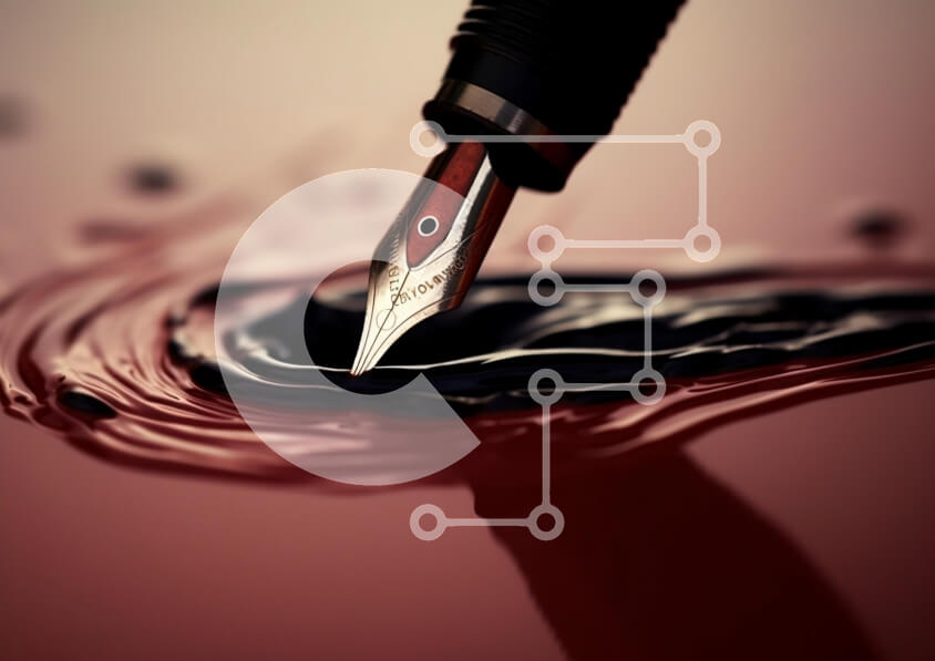 Intra Συλλεκτικό Ξύλινο Παζλ Plywood  4mm - Μύτη πένας βυθισμένη σε μελάνι Σε Ξύλινο Κουτί - Διαστάσεις: 10x10 cm – 25 κομμάτια