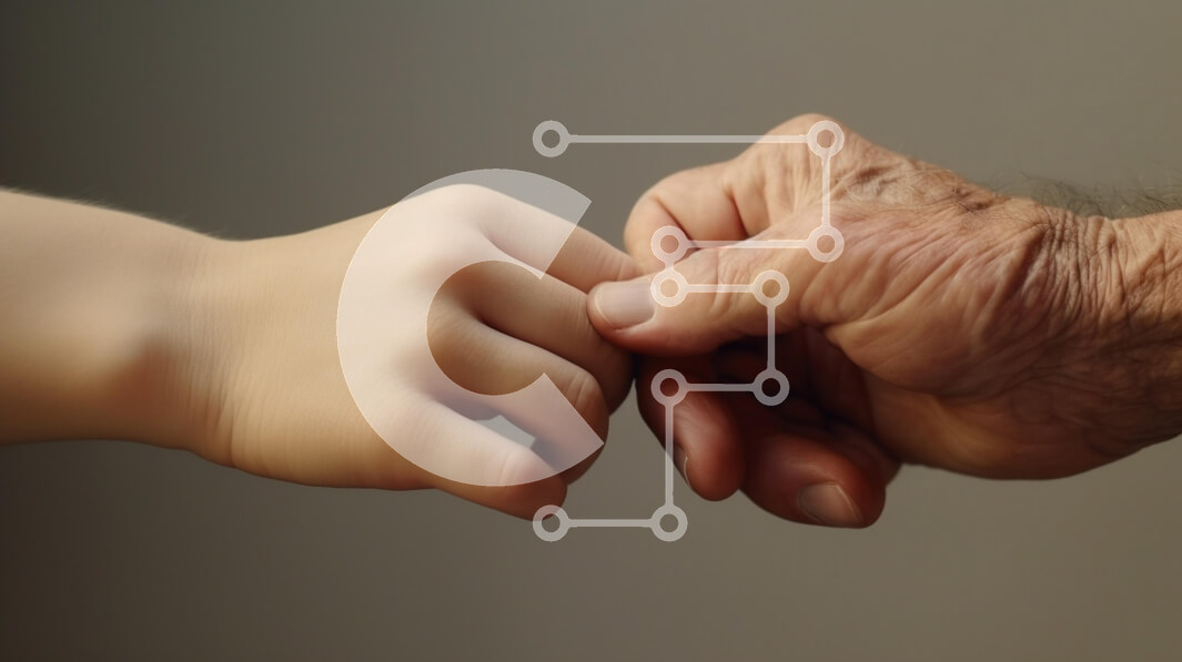 Intra Συλλεκτικό Ξύλινο Παζλ Plywood  4mm - Χέρια διαφορετικών ηλικιών απλώνουν το χέρι Σε Ξύλινο Κουτί - Διαστάσεις Puzzle: 10x10 cm – 25 κομμάτια