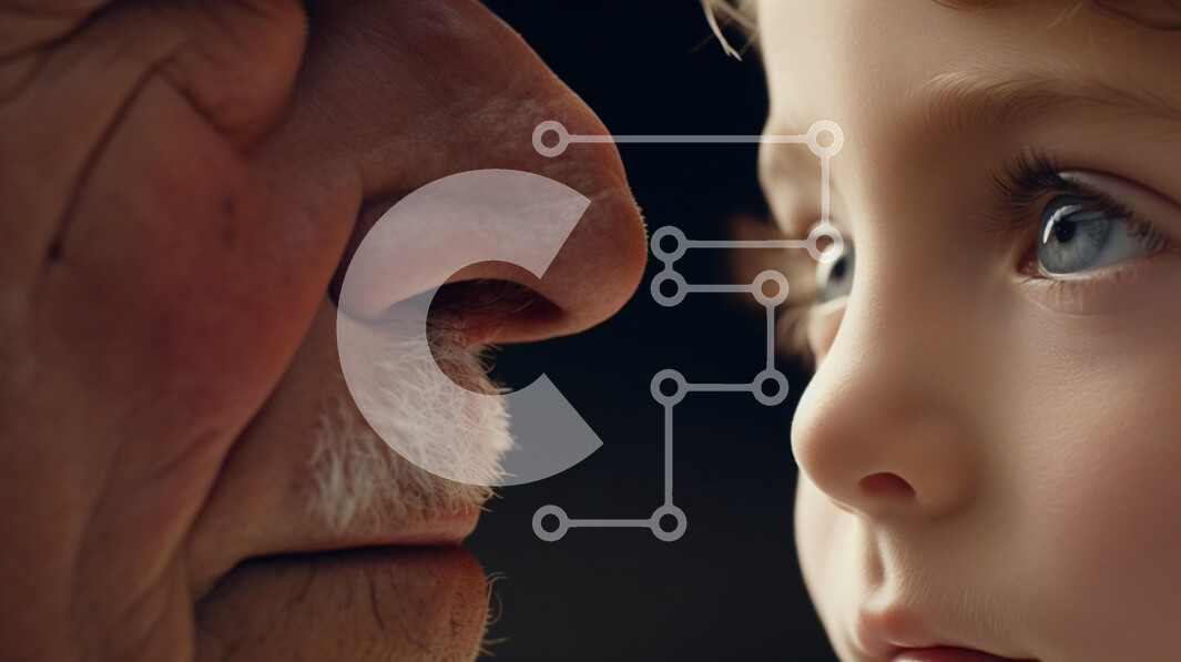 Intra Συλλεκτικό Ξύλινο Παζλ Plywood  4mm - Ηλικιωμένος άνδρας και παιδί μοιράζονται μια στιγμή Σε Ξύλινο Κουτί - Διαστάσεις Puzzle: 10x10 cm – 25 κομμάτια