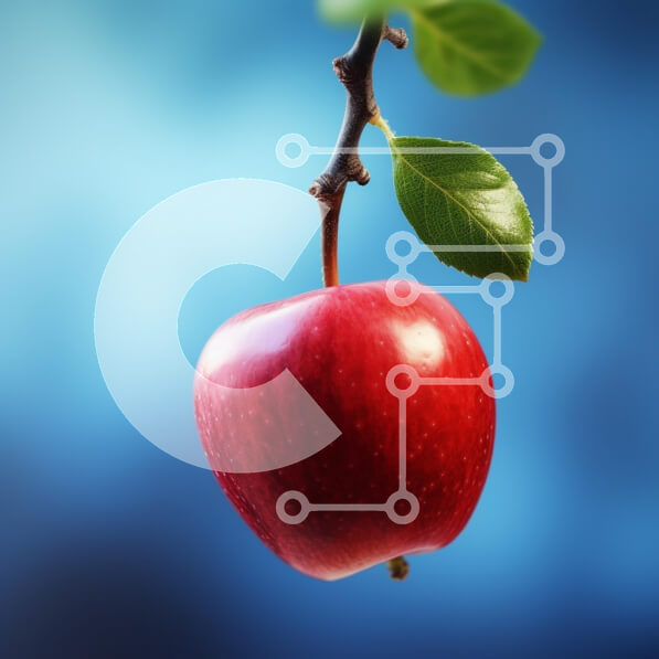 Σετ των 2 Intra Συλλεκτικό Ξύλινο Παζλ Plywood  4mm - Φρέσκο ​​κόκκινο μήλο που κρέμεται σε ένα κλαδί Σε Ξύλινο Κουτί - Διαστάσεις: 10x10 cm – 25 κομμάτια