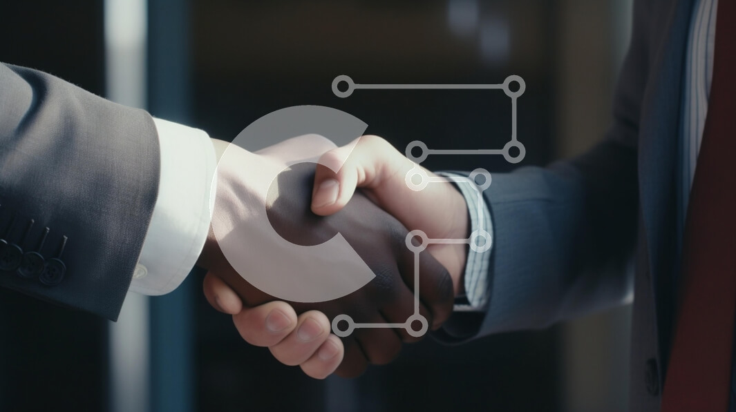 Intra Συλλεκτικό Ξύλινο Παζλ Plywood  4mm - Χειραψία μεταξύ δύο επαγγελματιών επιχειρήσεων Σε Ξύλινο Κουτί - Διαστάσεις Puzzle: 10x10 cm – 25 κομμάτια