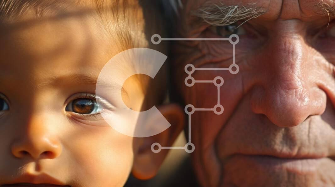 Intra Συλλεκτικό Ξύλινο Παζλ Plywood  4mm - Κοντινό πλάνο του παιδιού και του ηλικιωμένου άνδρα Σε Ξύλινο Κουτί - Διαστάσεις Puzzle: 10x10 cm – 25 κομμάτια