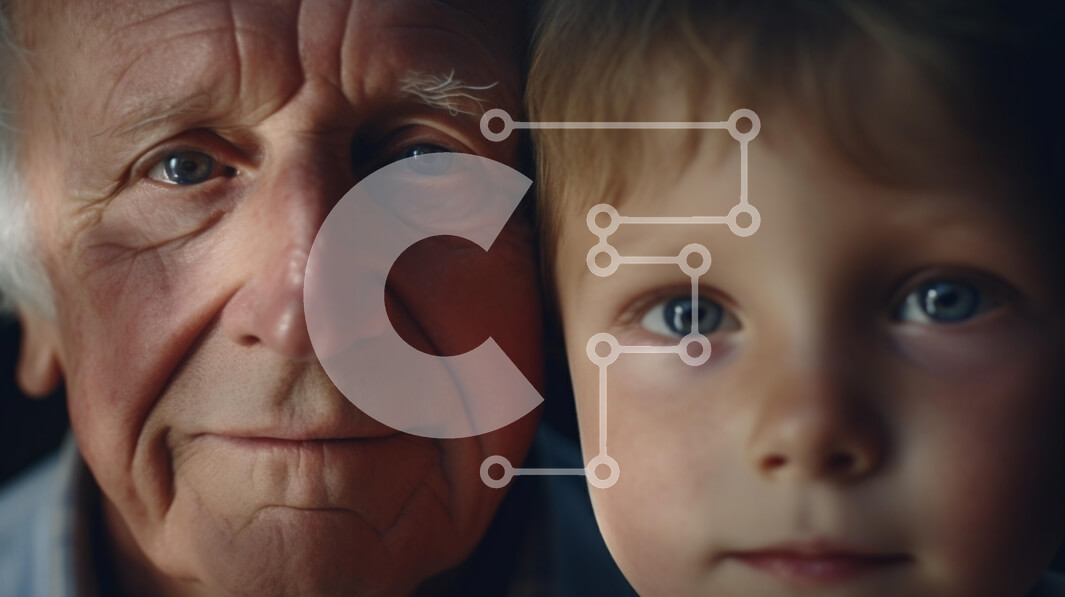 Intra Συλλεκτικό Ξύλινο Παζλ Plywood  4mm - Πορτρέτο ενός ηλικιωμένου άνδρα και ενός νεαρού αγοριού Σε Ξύλινο Κουτί - Διαστάσεις Puzzle: 10x10 cm – 25 κομμάτια