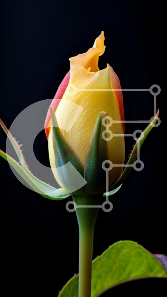 Σετ των 2 Intra Συλλεκτικό Ξύλινο Παζλ Plywood  4mm - Κίτρινο τριαντάφυλλο με κόκκινες άκρες Σε Ξύλινο Κουτί - Διαστάσεις: 10x10 cm – 25 κομμάτια