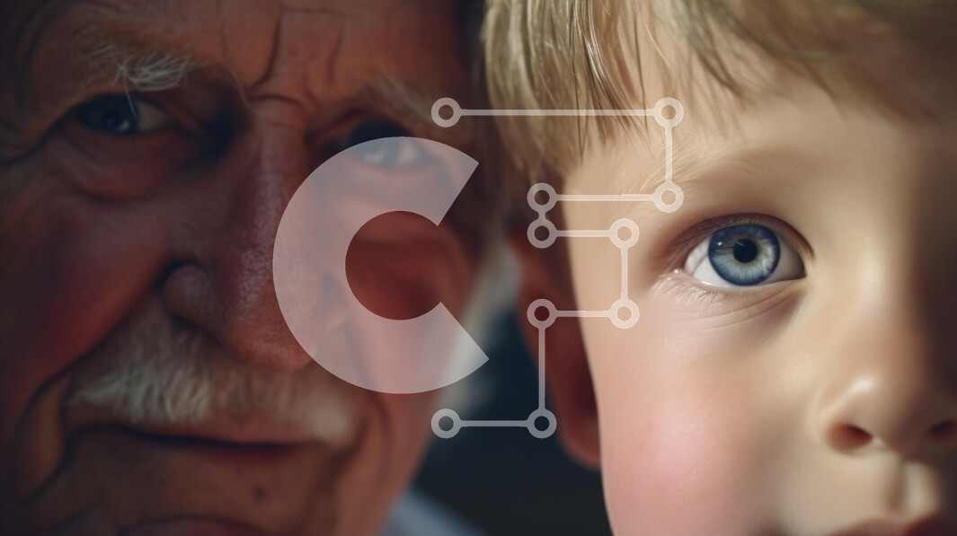 Intra Συλλεκτικό Ξύλινο Παζλ Plywood  4mm - Δεσμός Γενεών μεταξύ Παιδιού και Γέροντα Σε Ξύλινο Κουτί - Διαστάσεις Puzzle: 10x10 cm – 25 κομμάτια