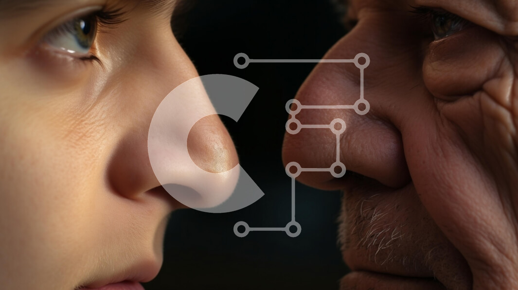 Intra Συλλεκτικό Ξύλινο Παζλ Plywood  4mm - Γενεά πρόσωπα: Ένα κοντινό πλάνο της νεότητας και της ηλικίας Σε Ξύλινο Κουτί - Διαστάσεις Puzzle: 10x10 cm – 25 κομμάτια