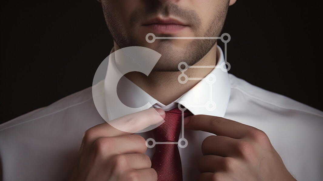 Intra Συλλεκτικό Ξύλινο Παζλ Plywood  4mm - Άνδρας που ρυθμίζει την κόκκινη γραβάτα Σε Ξύλινο Κουτί - Διαστάσεις Puzzle: 10x10 cm – 25 κομμάτια