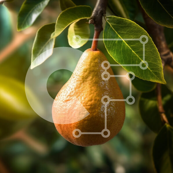 Intra Συλλεκτικό Ξύλινο Παζλ Plywood  4mm - Ώριμο αχλάδι σε κλαδί δέντρου Σε Ξύλινο Κουτί - Διαστάσεις: 10x10 cm – 25 κομμάτια