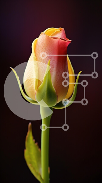 Σετ των 2 Intra Συλλεκτικό Ξύλινο Παζλ Plywood  4mm - Κοντινό πλάνο ενός όμορφου μπουμπουκιού τριαντάφυλλου Σε Ξύλινο Κουτί - Διαστάσεις: 10x10 cm – 25 κομμάτια