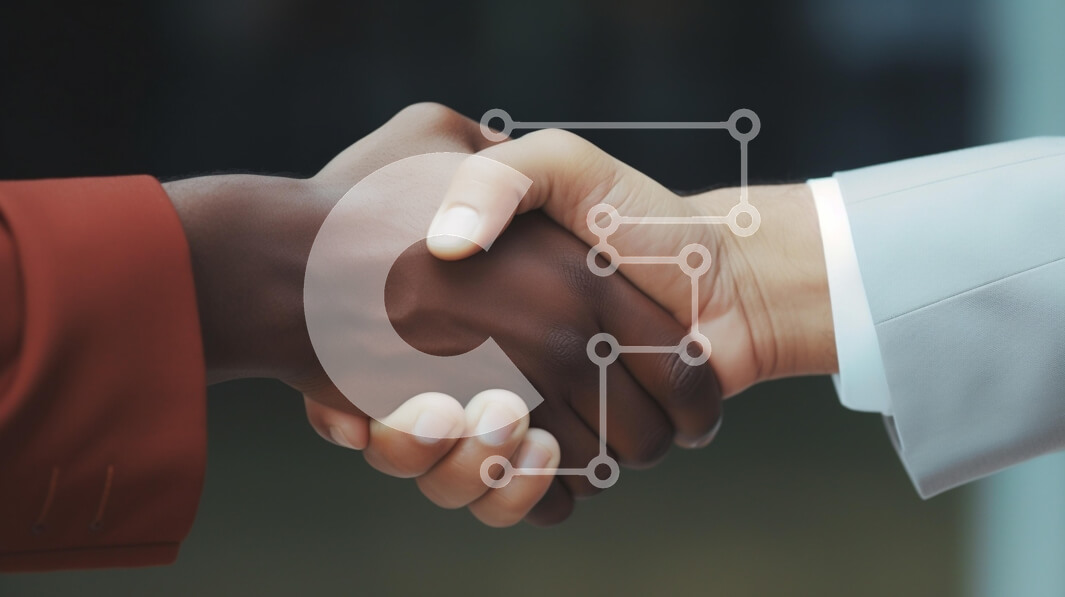 Intra Συλλεκτικό Ξύλινο Παζλ Plywood  4mm - Χειραψία δύο ατόμων που συμβολίζουν τη συνεργασία Σε Ξύλινο Κουτί - Διαστάσεις Puzzle: 10x10 cm – 25 κομμάτια