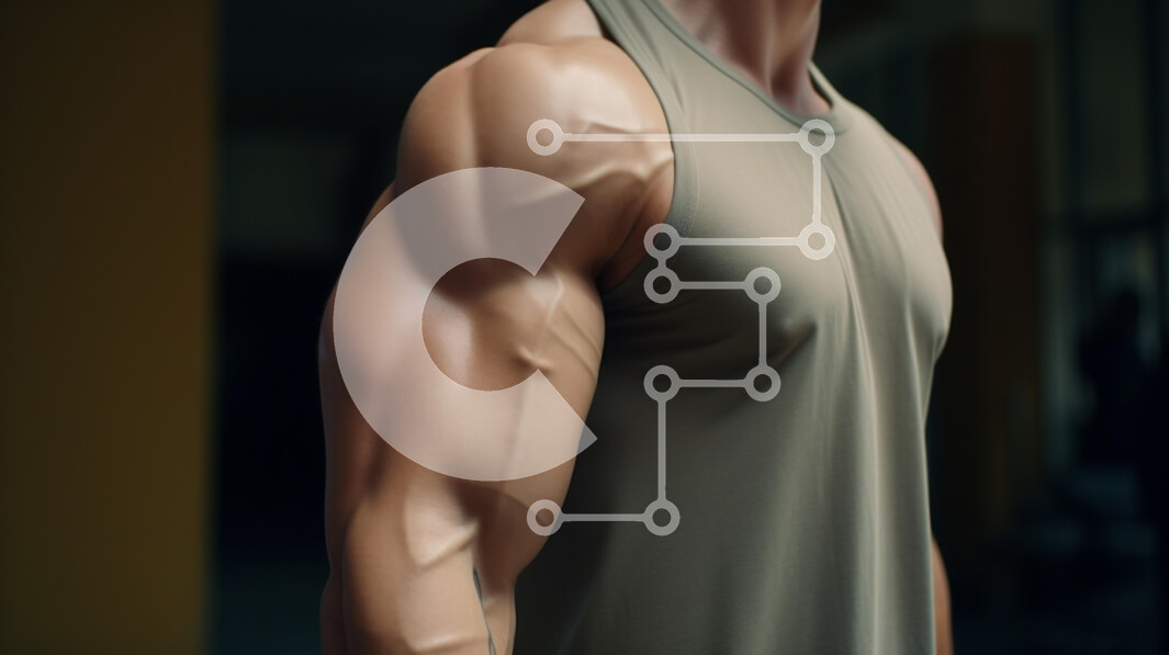 Intra Συλλεκτικό Ξύλινο Παζλ Plywood  4mm - Μυώδης βραχίονας σε γκρι μπλουζάκι Σε Ξύλινο Κουτί - Διαστάσεις Puzzle: 10x10 cm – 25 κομμάτια