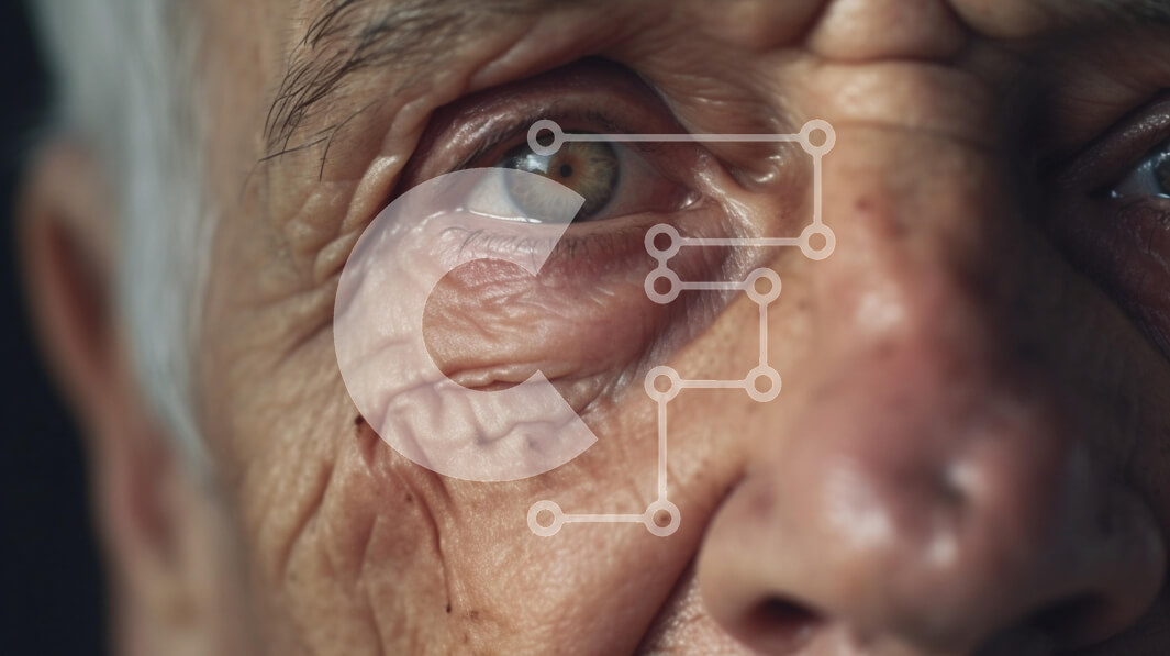 Intra Συλλεκτικό Ξύλινο Παζλ Plywood  4mm - Κοντινό πλάνο του ηλικιωμένου ματιού Σε Ξύλινο Κουτί - Διαστάσεις Puzzle: 10x10 cm – 25 κομμάτια