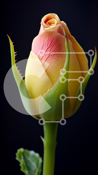 Σετ των 2 Intra Συλλεκτικό Ξύλινο Παζλ Plywood  4mm - Ανθισμένο τριαντάφυλλο με κίτρινα και ροζ πέταλα Σε Ξύλινο Κουτί - Διαστάσεις: 10x10 cm – 25 κομμάτια