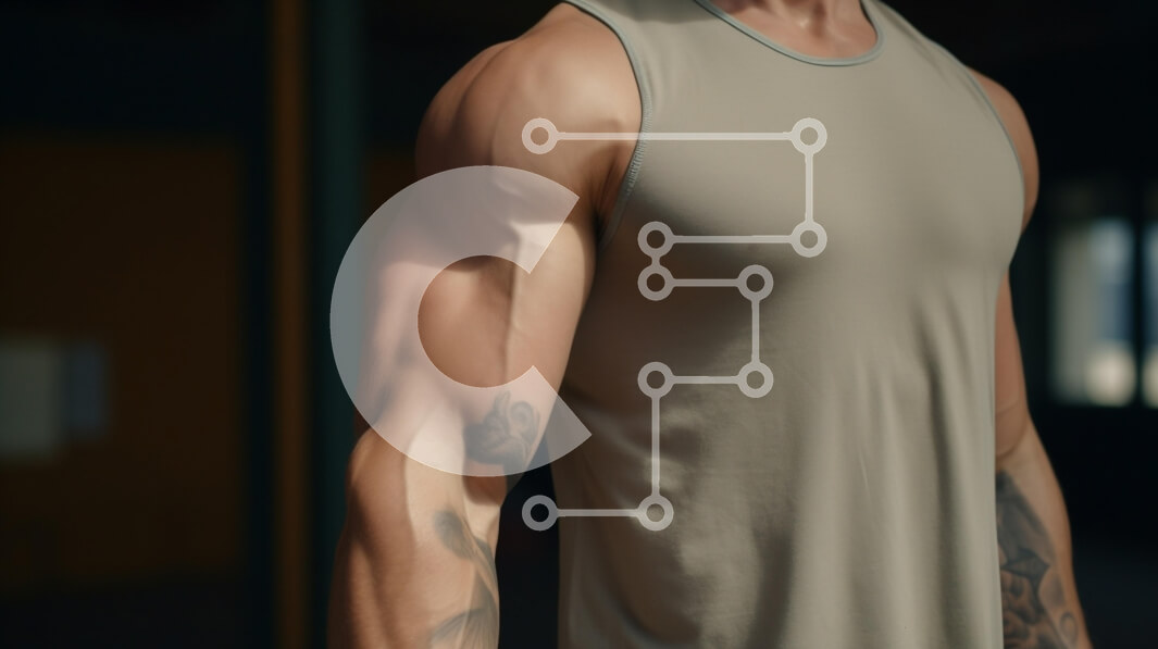 Intra Συλλεκτικό Ξύλινο Παζλ Plywood  4mm - Μυώδης βραχίονας και πάνω μέρος του σώματος σε προπόνηση Σε Ξύλινο Κουτί - Διαστάσεις Puzzle: 10x10 cm – 25 κομμάτια