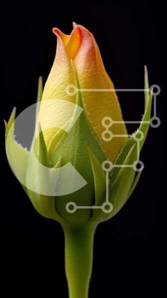 Σετ των 2 Intra Συλλεκτικό Ξύλινο Παζλ Plywood  4mm - Κλειστό Rose Bud με κίτρινες και πορτοκαλί αποχρώσεις Σε Ξύλινο Κουτί - Διαστάσεις: 10x10 cm – 25 κομμάτια