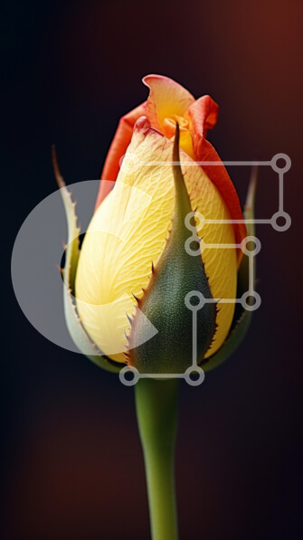 Σετ των 2 Intra Συλλεκτικό Ξύλινο Παζλ Plywood  4mm - Κοντινό πλάνο ενός κίτρινου και πορτοκαλιού τριαντάφυλλου Σε Ξύλινο Κουτί - Διαστάσεις: 10x10 cm – 25 κομμάτια