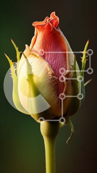 Σετ των 2 Intra Συλλεκτικό Ξύλινο Παζλ Plywood  4mm - Βλαστανό τριαντάφυλλο με ροζ και κρεμ πέταλα Σε Ξύλινο Κουτί - Διαστάσεις: 10x10 cm – 25 κομμάτια