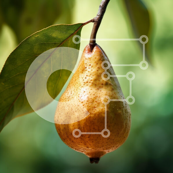 Intra Συλλεκτικό Ξύλινο Παζλ Plywood  4mm - Ώριμο αχλάδι που κρέμεται από ένα κλαδί Σε Ξύλινο Κουτί - Διαστάσεις: 10x10 cm – 25 κομμάτια