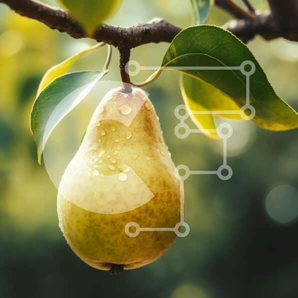 Intra Συλλεκτικό Ξύλινο Παζλ Plywood  4mm - Ώριμο αχλάδι που κρέμεται από ένα κλαδί Σε Ξύλινο Κουτί - Διαστάσεις: 10x10 cm – 25 κομμάτια