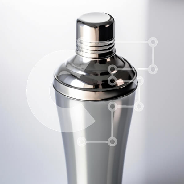 Intra Συλλεκτικό Ξύλινο Παζλ Plywood  4mm - Κομψό σέικερ κοκτέιλ Σε Ξύλινο Κουτί - Διαστάσεις: 10x10 cm – 25 κομμάτια