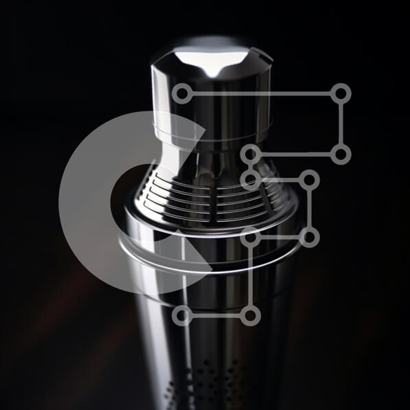 Intra Συλλεκτικό Ξύλινο Παζλ Plywood  4mm - Κομψό σέικερ κοκτέιλ από ανοξείδωτο ατσάλι Σε Ξύλινο Κουτί - Διαστάσεις: 10x10 cm – 25 κομμάτια