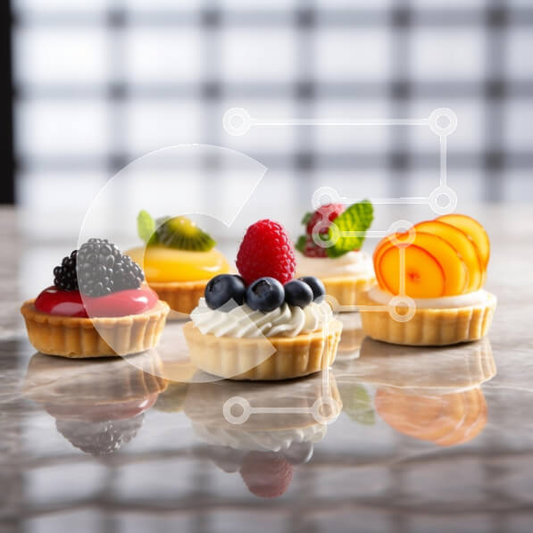 Σετ των 2 Intra Συλλεκτικό Ξύλινο Παζλ Plywood  4mm - Πολύχρωμη ποικιλία από τάρτες φρούτων Σε Ξύλινο Κουτί - Διαστάσεις: 10x10 cm – 25 κομμάτια