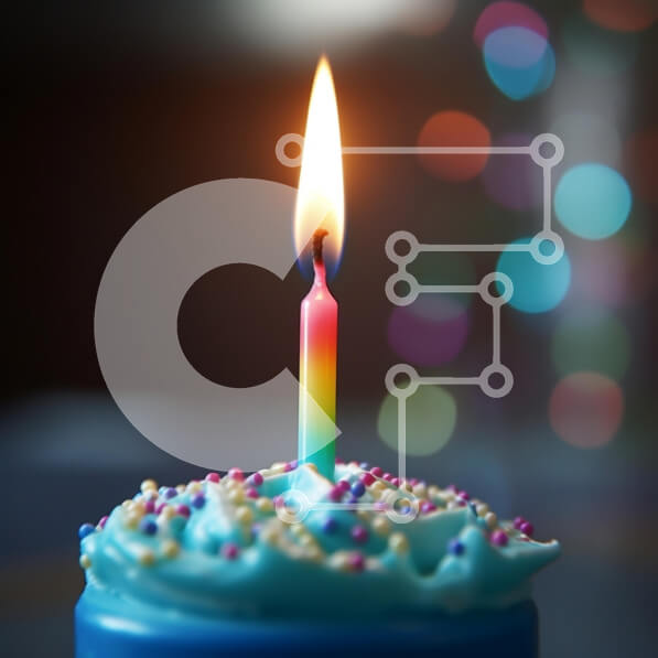 Intra Συλλεκτικό Ξύλινο Παζλ Plywood  4mm - Πολύχρωμη τούρτα γενεθλίων με κερί Σε Ξύλινο Κουτί - Διαστάσεις: 10x10 cm – 25 κομμάτια