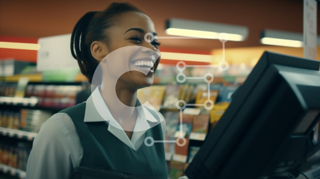 Intra Συλλεκτικό Ξύλινο Παζλ Plywood  4mm - Φιλικό ταμείο στο παντοπωλείο Σε Ξύλινο Κουτί - Διαστάσεις Puzzle: 10x10 cm – 25 κομμάτια