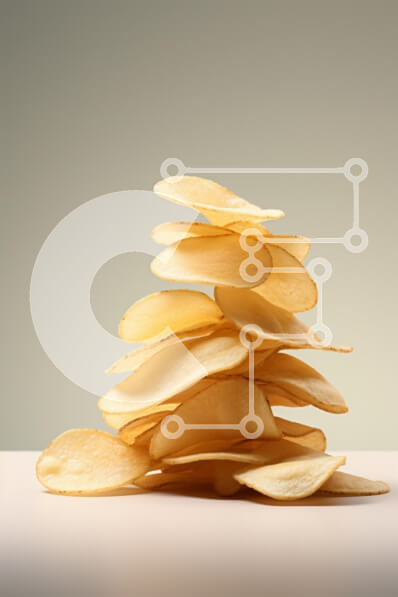 Σετ των 2 Intra Συλλεκτικό Ξύλινο Παζλ Plywood  4mm - Στοιβαγμένα πατατάκια σε φόντο κλίσης Σε Ξύλινο Κουτί - Διαστάσεις: 10x10 cm – 25 κομμάτια