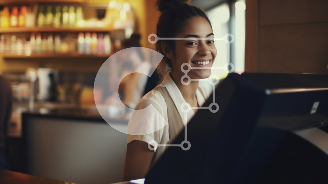 Intra Συλλεκτικό Ξύλινο Παζλ Plywood  4mm - Χαμογελαστός Barista στο Coffee Shop Σε Ξύλινο Κουτί - Διαστάσεις Puzzle: 10x10 cm – 25 κομμάτια