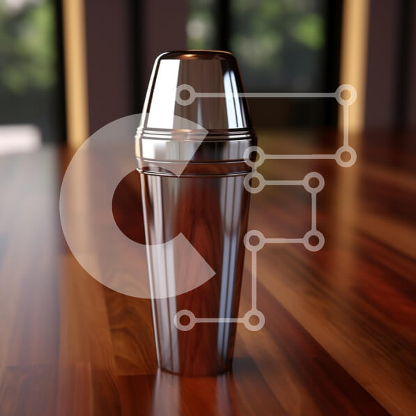 Intra Συλλεκτικό Ξύλινο Παζλ Plywood  4mm - Κομψό σέικερ κοκτέιλ σε ξύλινο τραπέζι Σε Ξύλινο Κουτί - Διαστάσεις: 10x10 cm – 25 κομμάτια