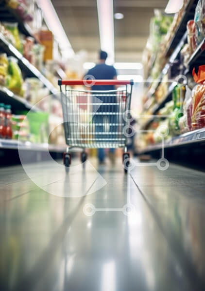 Σετ των 2 Intra Συλλεκτικό Ξύλινο Παζλ Plywood  4mm - Σκηνή αγορών παντοπωλείου στο σούπερ μάρκετ Σε Ξύλινο Κουτί - Διαστάσεις: 10x10 cm – 25 κομμάτια