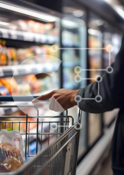 Σετ των 2 Intra Συλλεκτικό Ξύλινο Παζλ Plywood  4mm - Αγορές παντοπωλείου στο διάδρομο παγωμένων τροφίμων Σε Ξύλινο Κουτί - Διαστάσεις: 10x10 cm – 25 κομμάτια