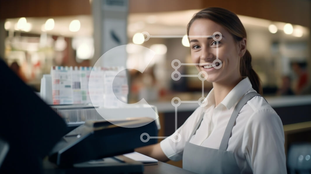 Intra Συλλεκτικό Ξύλινο Παζλ Plywood  4mm - Φιλική ρεσεψιονίστ στο γκισέ εξυπηρέτησης Σε Ξύλινο Κουτί - Διαστάσεις Puzzle: 10x10 cm – 25 κομμάτια