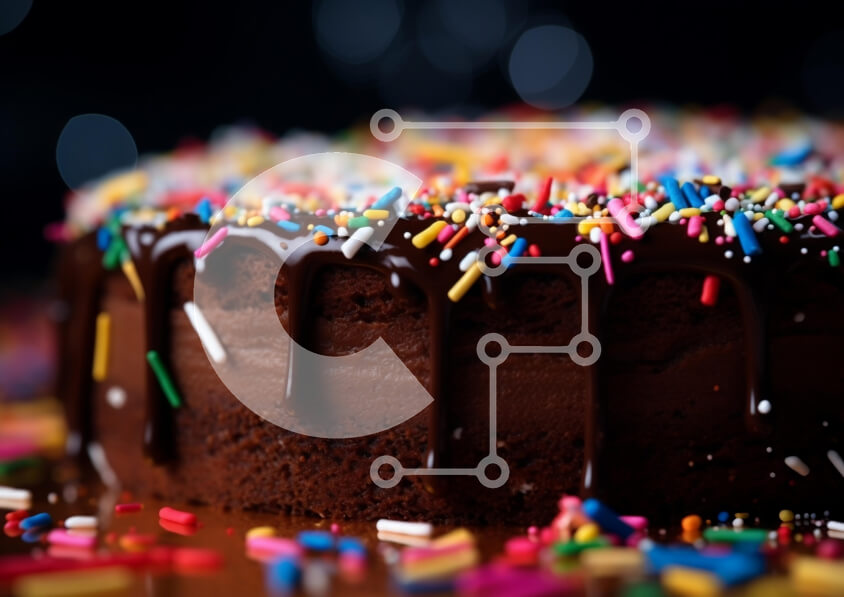 Σετ των 2 Intra Συλλεκτικό Ξύλινο Παζλ Plywood  4mm - Κέικ σοκολάτας με ψεκασμούς Σε Ξύλινο Κουτί - Διαστάσεις: 10x10 cm – 25 κομμάτια