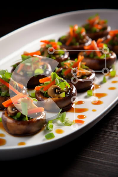 Σετ των 2 Intra Συλλεκτικό Ξύλινο Παζλ Plywood  4mm - Γκουρμέ γεμιστά μανιτάρια με βότανα και σάλτσα Σε Ξύλινο Κουτί - Διαστάσεις: 10x10 cm – 25 κομμάτια