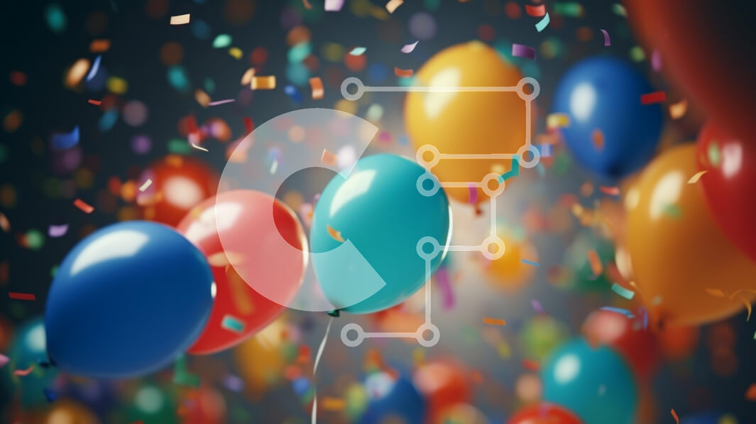 Intra Συλλεκτικό Ξύλινο Παζλ Plywood  4mm - Γιορτή πολύχρωμων μπαλονιών και κομφετί Σε Ξύλινο Κουτί - Διαστάσεις: 10x10 cm – 25 κομμάτια