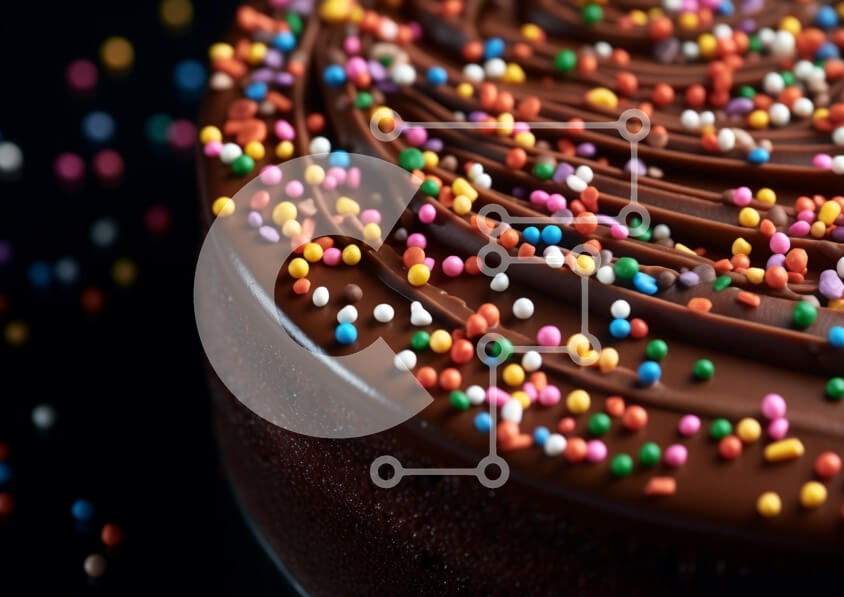 Σετ των 2 Intra Συλλεκτικό Ξύλινο Παζλ Plywood  4mm - Κέικ σοκολάτας με πολύχρωμα πασπαλίσματα Σε Ξύλινο Κουτί - Διαστάσεις: 10x10 cm – 25 κομμάτια