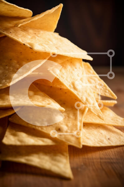 Σετ των 2 Intra Συλλεκτικό Ξύλινο Παζλ Plywood  4mm - Κοντινό πλάνο του Tortilla Chips Σε Ξύλινο Κουτί - Διαστάσεις: 10x10 cm – 25 κομμάτια