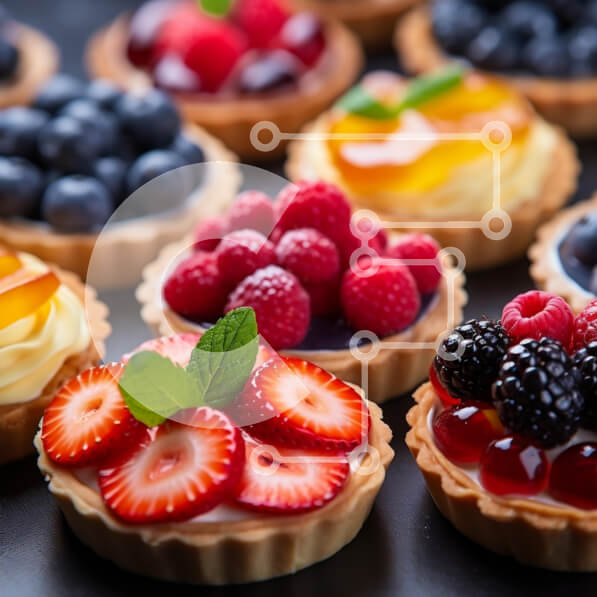 Σετ των 2 Intra Συλλεκτικό Ξύλινο Παζλ Plywood  4mm - Τάρτες με διάφορα φρούτα Σε Ξύλινο Κουτί - Διαστάσεις: 10x10 cm – 25 κομμάτια