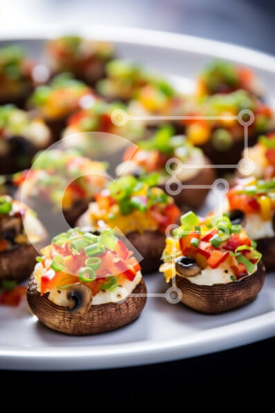 Σετ των 2 Intra Συλλεκτικό Ξύλινο Παζλ Plywood  4mm - Πιατέλα με μανιτάρια γεμιστά Σε Ξύλινο Κουτί - Διαστάσεις: 10x10 cm – 25 κομμάτια