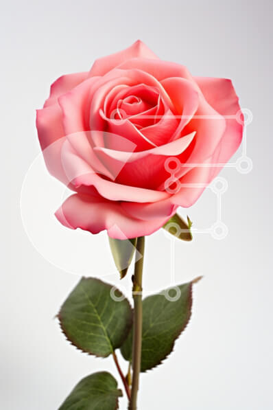 Σετ των 2 Intra Συλλεκτικό Ξύλινο Παζλ Plywood  4mm - Κομψό ροζ τριαντάφυλλο σε ουδέτερο φόντο Σε Ξύλινο Κουτί - Διαστάσεις: 10x10 cm – 25 κομμάτια