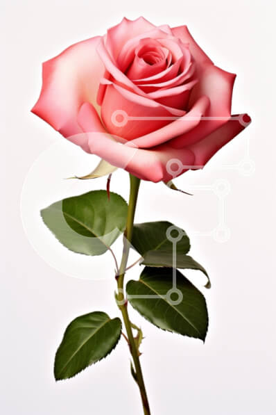 Σετ των 2 Intra Συλλεκτικό Ξύλινο Παζλ Plywood  4mm - Ροζ τριαντάφυλλο με πράσινα φύλλα Σε Ξύλινο Κουτί - Διαστάσεις: 10x10 cm – 25 κομμάτια