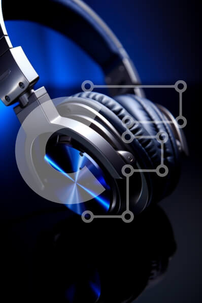 Intra Συλλεκτικό Ξύλινο Παζλ Plywood  4mm - Κομψά ακουστικά με μπλε φωτισμό Σε Ξύλινο Κουτί - Διαστάσεις Puzzle: 10x10 cm – 25 κομμάτια