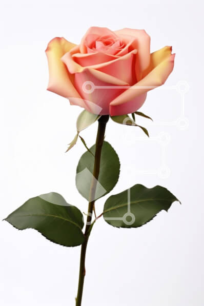 Σετ των 2 Intra Συλλεκτικό Ξύλινο Παζλ Plywood  4mm - Όμορφο ροζ τριαντάφυλλο σε λευκό φόντο Σε Ξύλινο Κουτί - Διαστάσεις: 10x10 cm – 25 κομμάτια