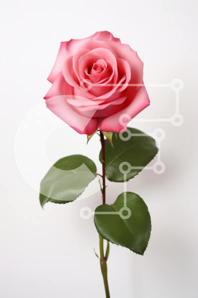 Intra Συλλεκτικό Ξύλινο Παζλ Plywood  4mm - Ροζ τριαντάφυλλο σε άσπρο φόντο Σε Ξύλινο Κουτί - Διαστάσεις Puzzle: 10x10 cm – 25 κομμάτια