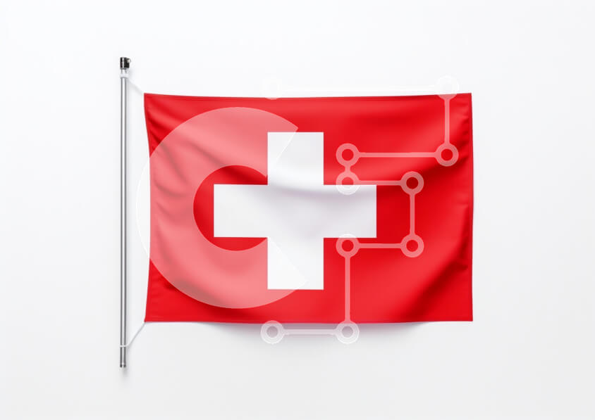 Intra Συλλεκτικό Ξύλινο Παζλ Plywood  4mm - Ελβετική σημαία σε λευκό φόντο Σε Ξύλινο Κουτί - Διαστάσεις Puzzle: 10x10 cm – 25 κομμάτια