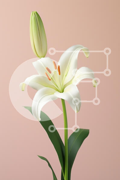 Intra Συλλεκτικό Ξύλινο Παζλ Plywood  4mm - Κομψό λουλούδι λευκό κρίνου Σε Ξύλινο Κουτί - Διαστάσεις Puzzle: 10x10 cm – 25 κομμάτια