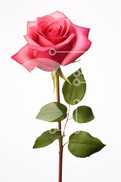 Σετ των 2 Intra Συλλεκτικό Ξύλινο Παζλ Plywood  4mm - Κομψό ροζ τριαντάφυλλο με πράσινα φύλλα Σε Ξύλινο Κουτί - Διαστάσεις: 10x10 cm – 25 κομμάτια